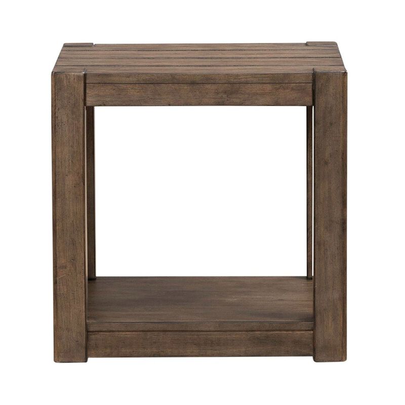 Liberty Furniture Broadmore Living Room Square Chairside Table - Cobblestone Brown image number 3