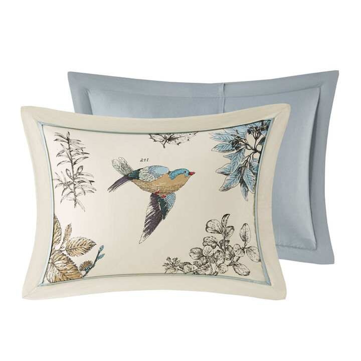 Gracie Mills Carrie Classic Leaf and Bird Printed 7-Piece Comforter Set