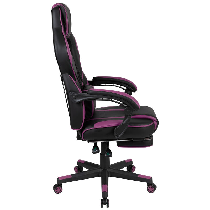 Flash Furniture X40 Gaming Chair Racing Computer Chair - Black/Purple image number 8