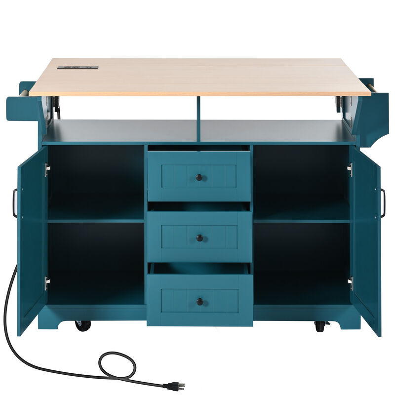 Merax Rolling Kitchen Cart with 2 Drop Leaf