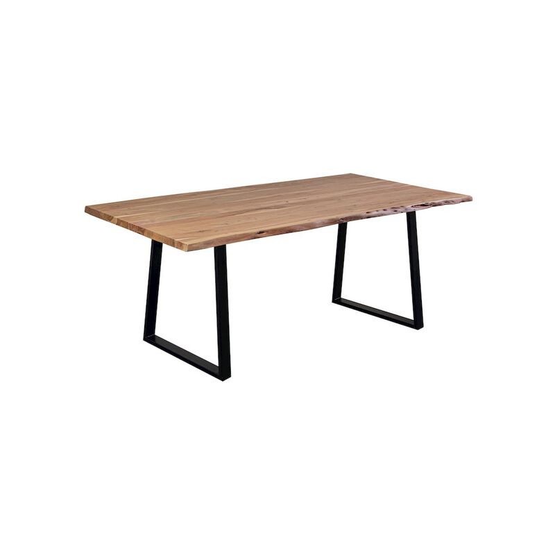 Porter Designs Manzanita Live Edge Solid Acacia Wood Dining Table, Natural