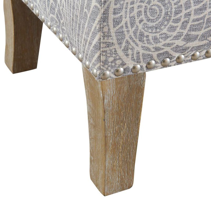 Linon Stephanie Upholstered Storage Ottoman, Stone image number 4