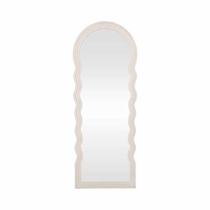 24x64 Layered Curvy Leaner Mirror, White