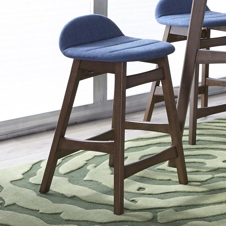 Liberty Furniture Space Savers 24 Inch Counter Chair - Blue (RTA)-Set of 2 in Satin Walnut