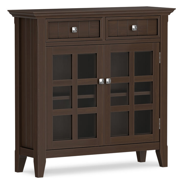 Acadian SOLID WOOD 36 inch Wide Transitional Entryway Storage Cabinet in Natural Aged Brown