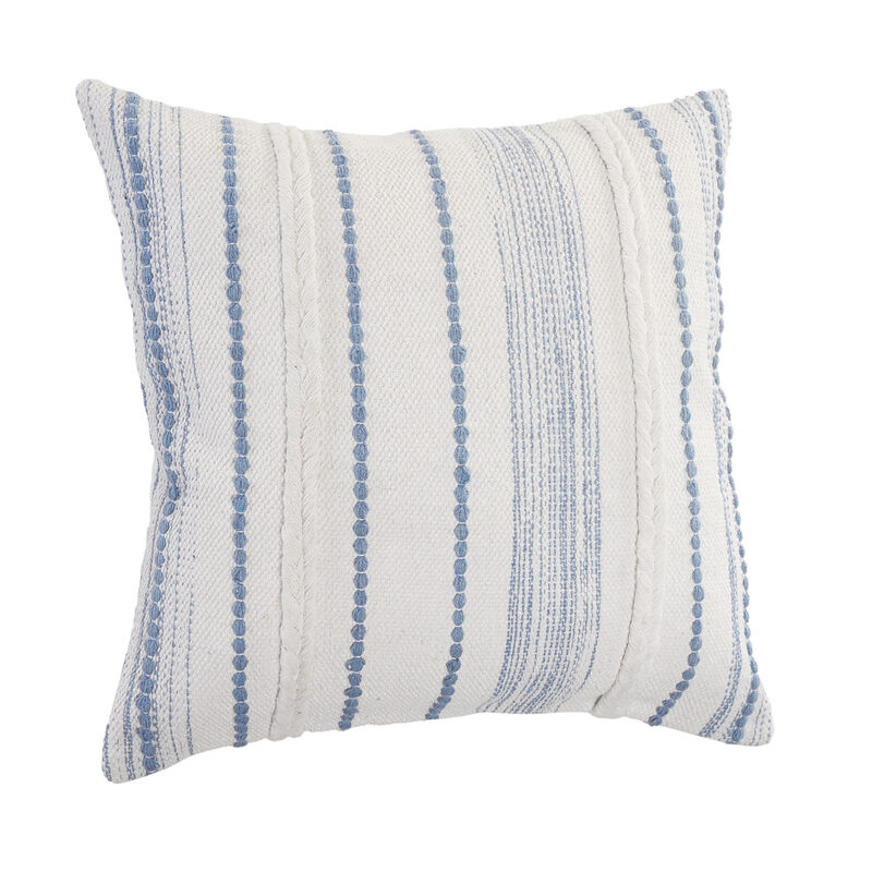 Durable Cotton Zippered Pillow with Striped Pattern &ndash; Cozy Home Accent Cushion image number 1