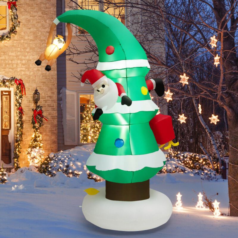 8 Feet Inflatable Christmas Tree with Santa Claus image number 2
