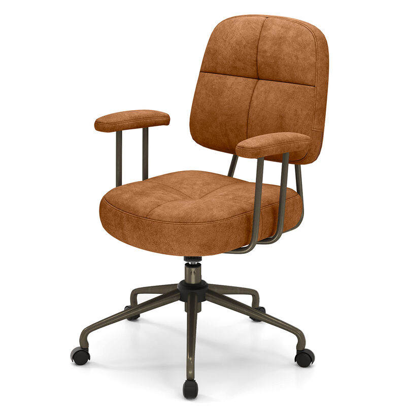 Mid-Back Leathaire Task Chair with Cushion – Ideal for Home or Study