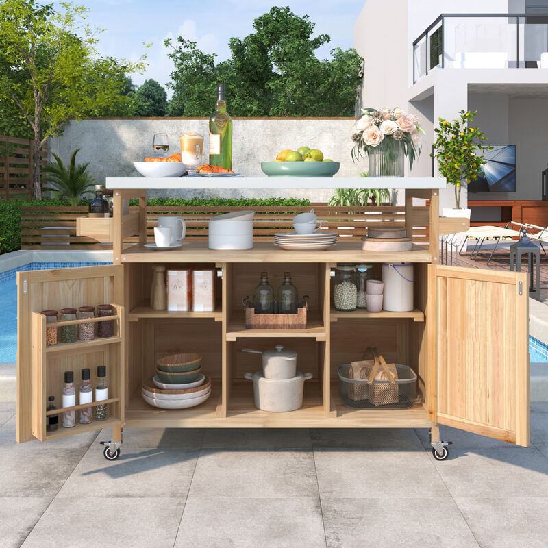 ELEMENT ACE Premium Outdoor Kitchen Island with Stainless Steel Top and Ample Storage image number 3