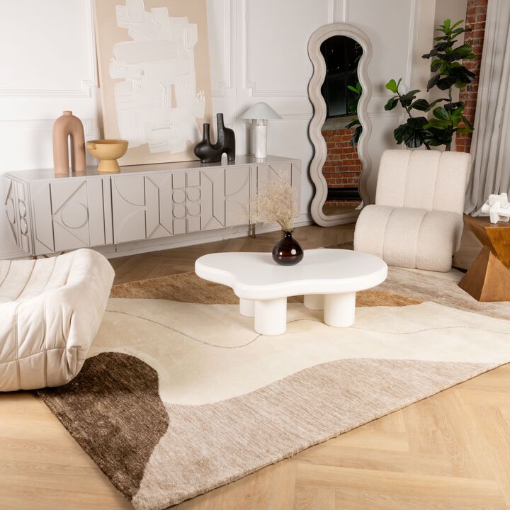 Rug Branch Eira Comtemporary Abstract Beige Brown Indoor Area Rug