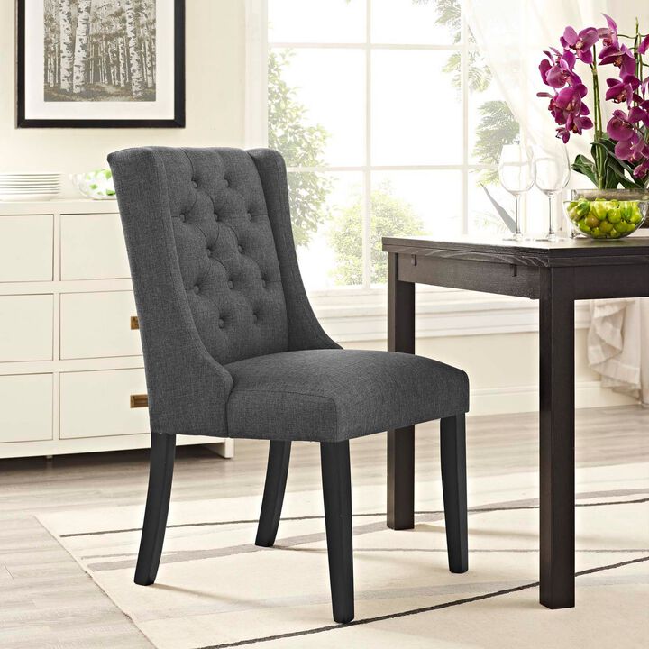 Baronet Fabric Dining Chair, Gray-Benzara