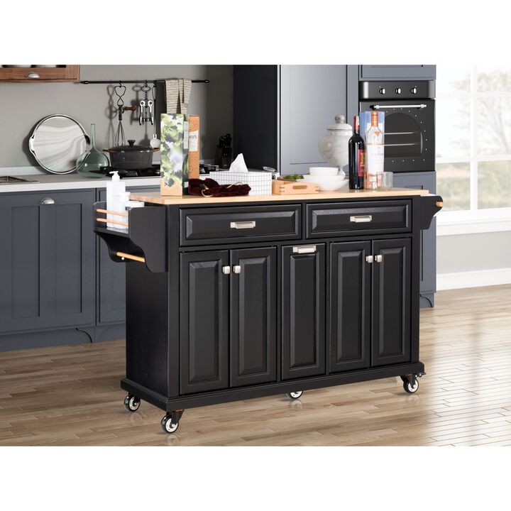 Streamdale Cambridge Natural Wood Top Kitchen Island with Storage