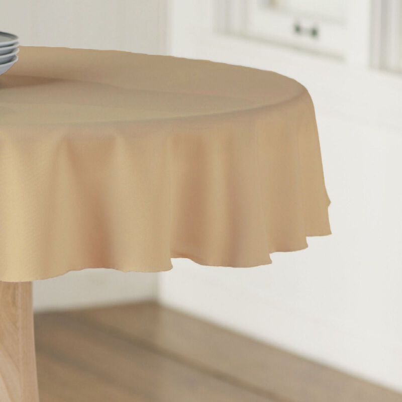 Polyester Poplin Round Tablecloth 58 Inch Dining Table Cover image number 2