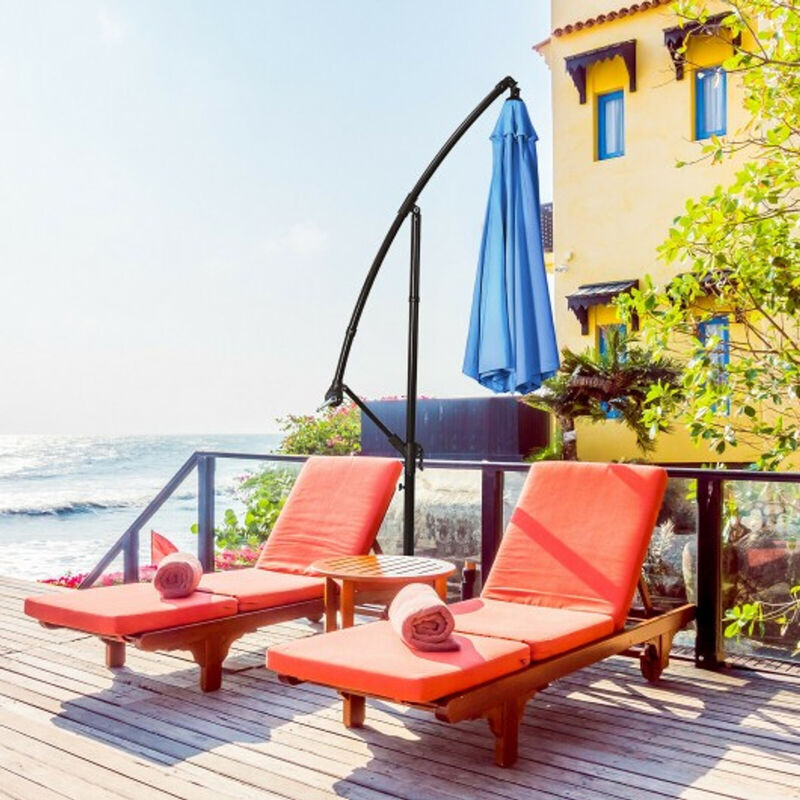 10 Feet Patio Offset Hanging Umbrella with Easy Tilt Adjustment