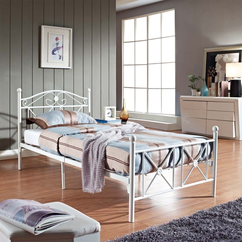 Modway - Cottage Twin Bed White image number 1