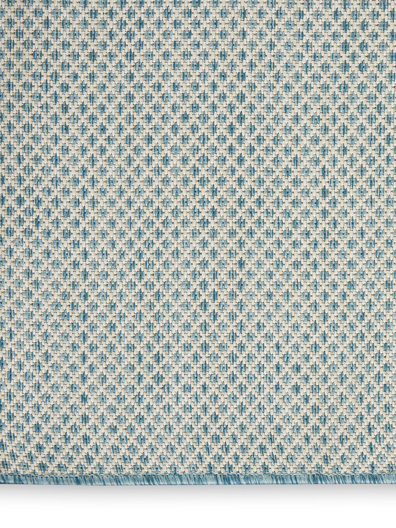 Courtyard COU01 Ivory/Aqua 6' x 9' Rug