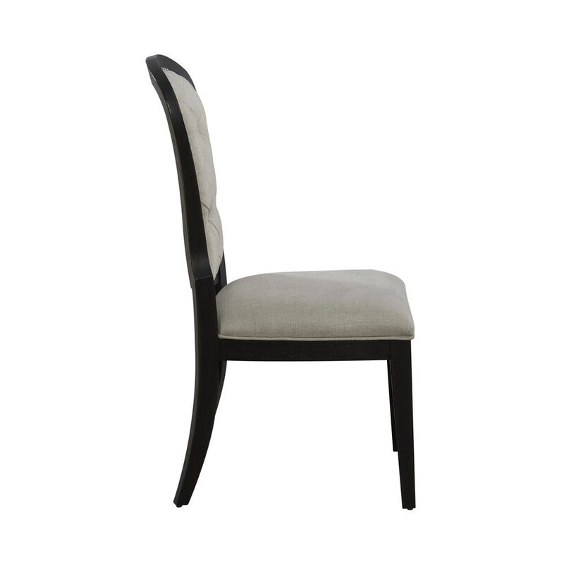 Liberty Furniture Uph Tufted Back Side Chair - Black - Set of 2 Traditional Multi image number 3