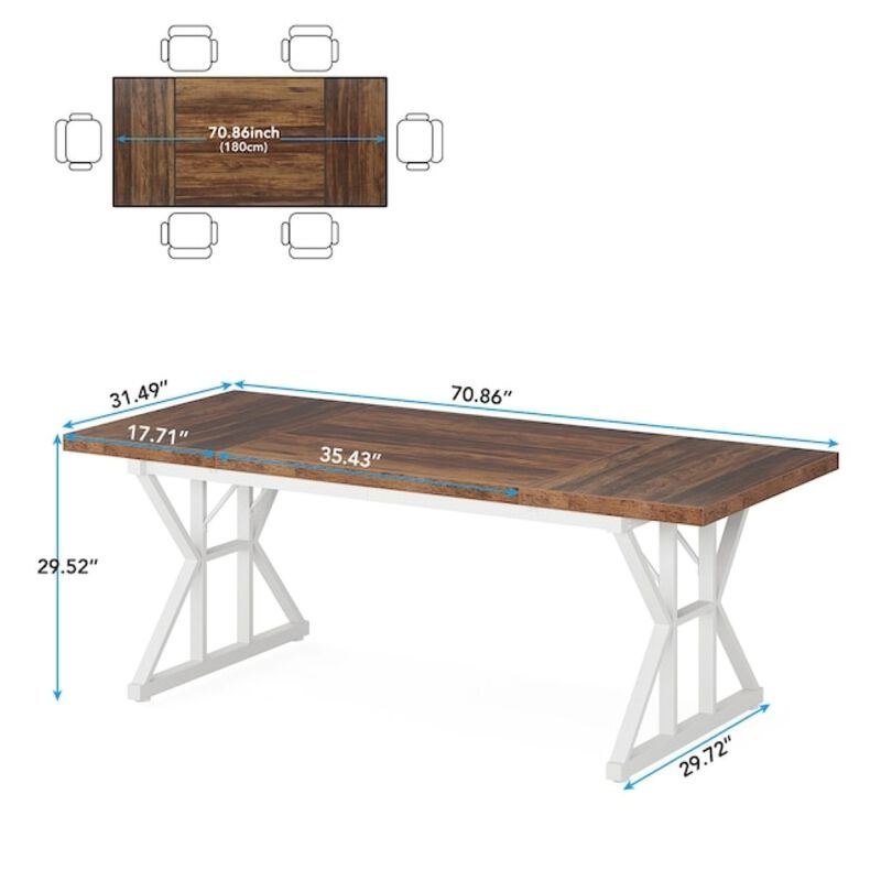 Tribesigns Wood Dining Table Kitchen Table image number 4