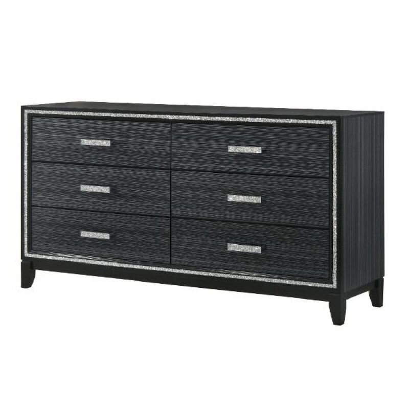 Queen Size Bedroom Set, Black Finish, 4-Piece Set with Bed, 2 Nightstands and Dresser image number 6