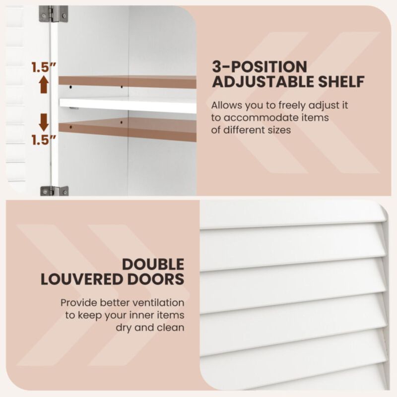 Hivvago 2-Doors Bathroom Wall-Mounted Medicine Cabinet with Towel Bar