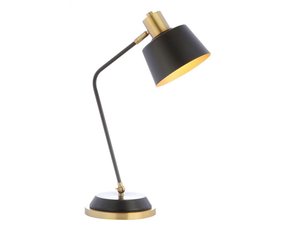 Rochelle 23" Metal LED Task Lamp, Black/Brass Gold
