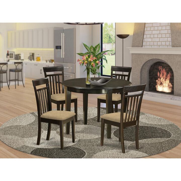 5 Pc small Kitchen Table and Chairs set-round Kitchen Table and 4 Dining Chairs