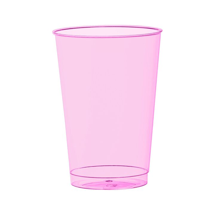 12 oz. Clear Pink Plastic Party Cups (240 Cups)