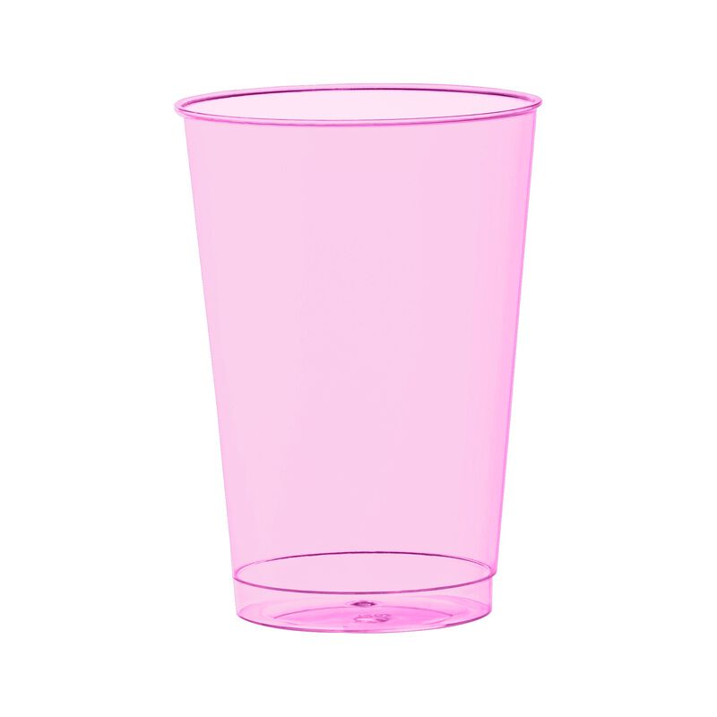 12 oz. Clear Pink Plastic Party Cups (240 Cups) image number 0