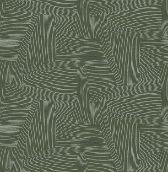 Reid Evergreen Woven Geometric Wallpaper