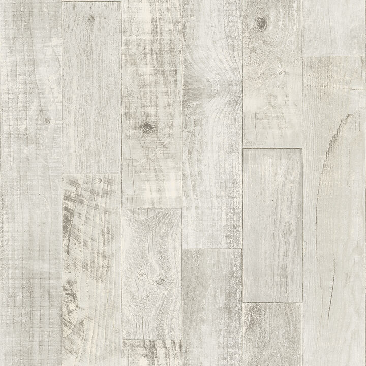 Chebacco Light Grey Wooden Planks Wallpaper (Set of 2)