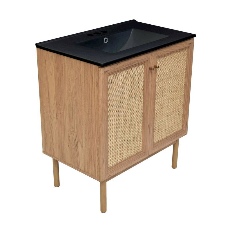 30" Freestanding Bathroom Vanity with 3-Hole Widespread Sink Top image number 6