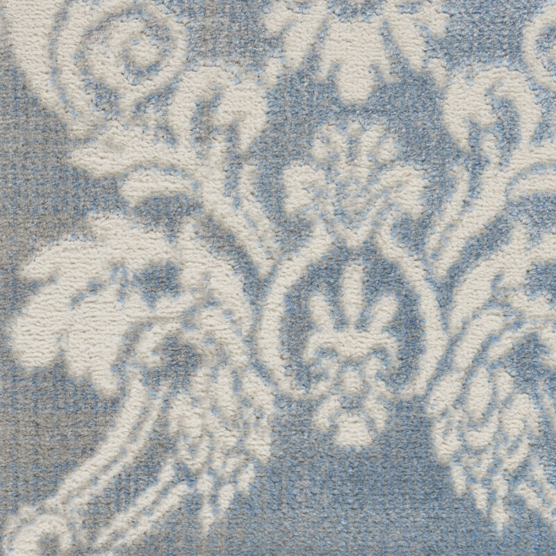 HomeRoots Damask Distressed Non Skid Runner Rug image number 0
