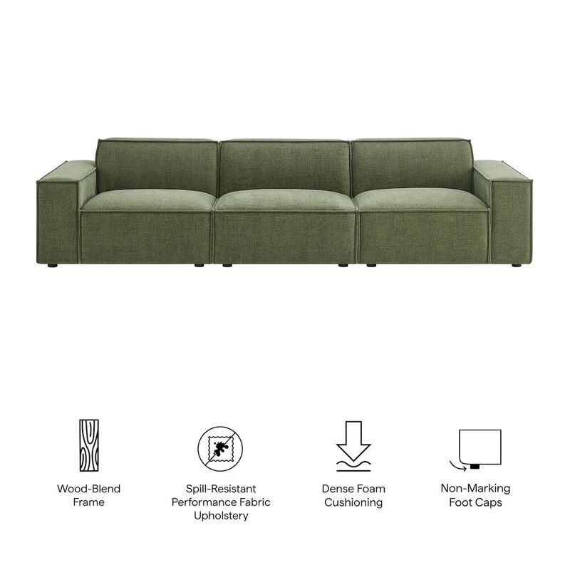 Restore 3-Piece Performance Fabric Upholstered Modular Sofa Set image number 1