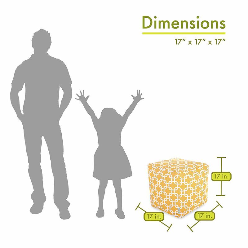 Majestic Home Goods Cube Pouf Links Yellow