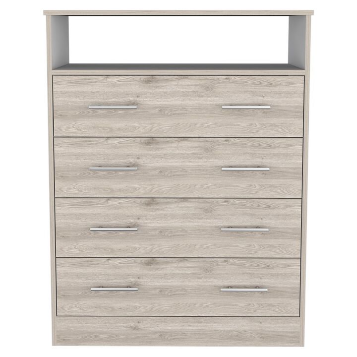 Plethoria Home 4-Drawer Rectangle Dresser Light Gray