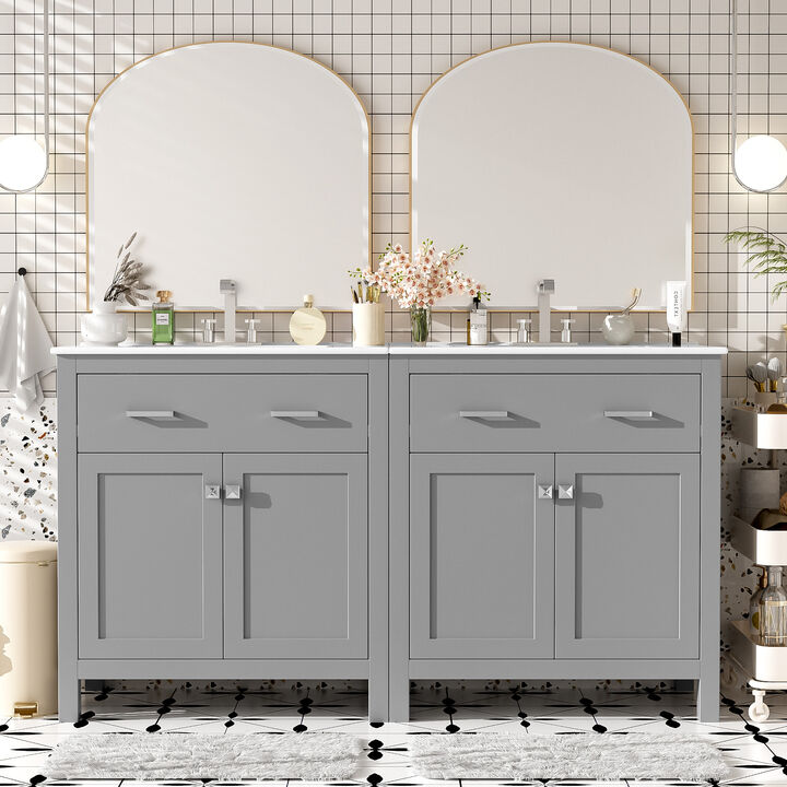 Merax  Modern Double Bathroom Vanity Set