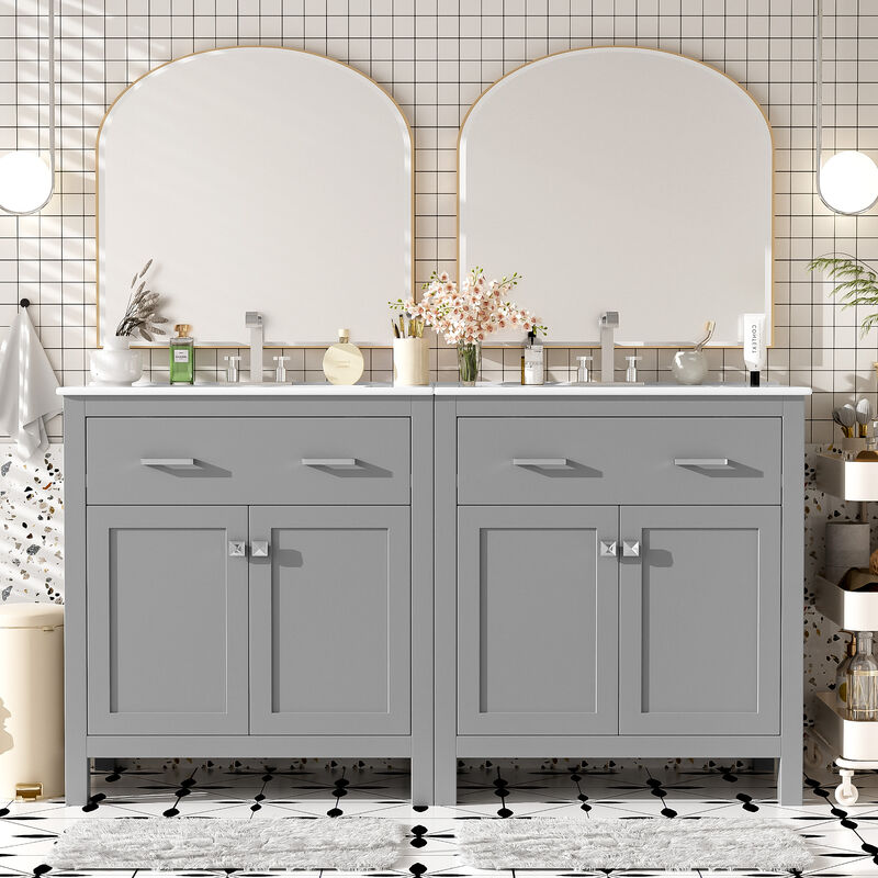 Merax  Modern Double Bathroom Vanity Set
