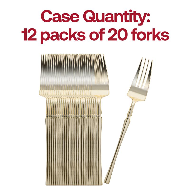 Solid Gold Moderno Plastic Dinner Forks (240 Forks) image number 4