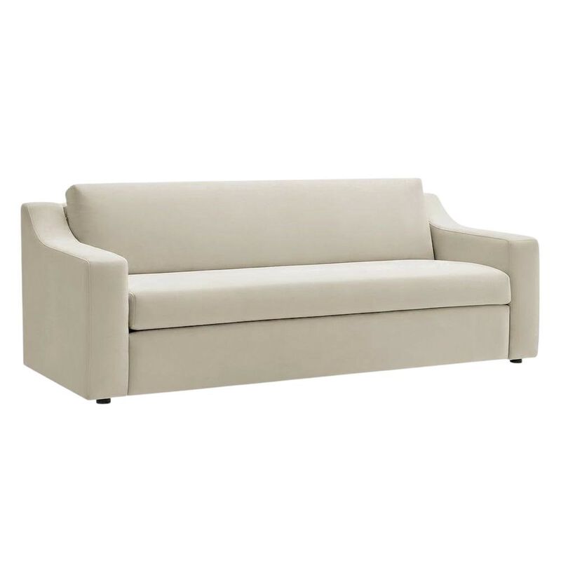 Performance Velvet Sofa, Comfy Modern Couch for Living Room, Taupe image number 1