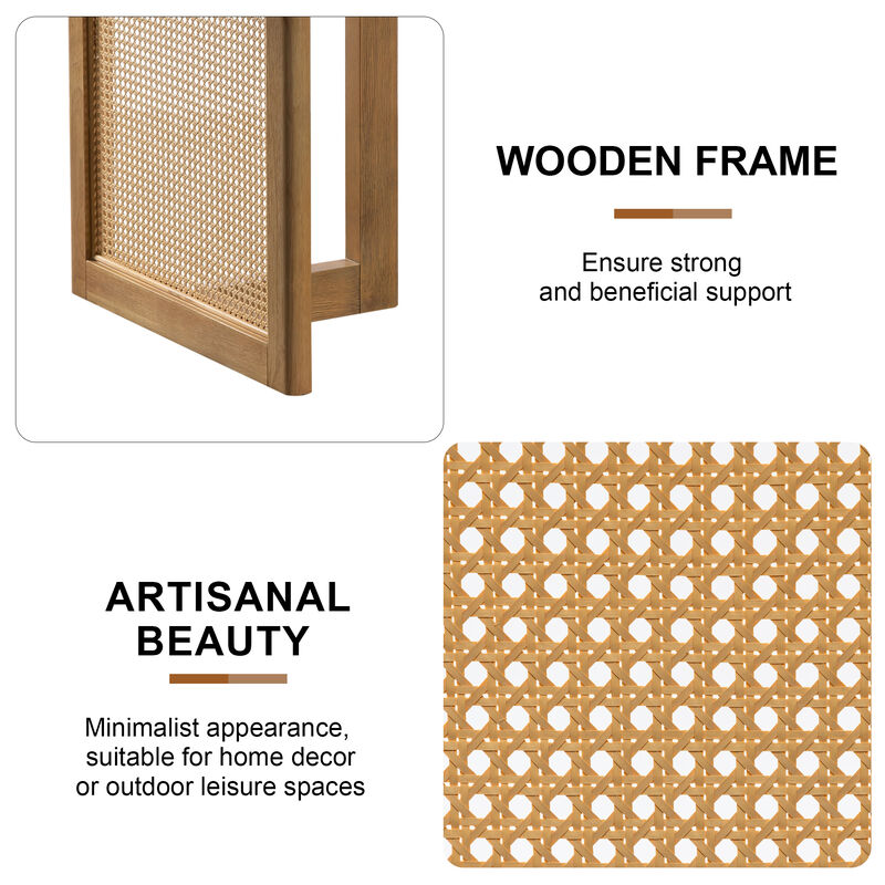 67-inch Vine Woven Oval Dining Table for 6 People Suitable for Dining Room and Living Room