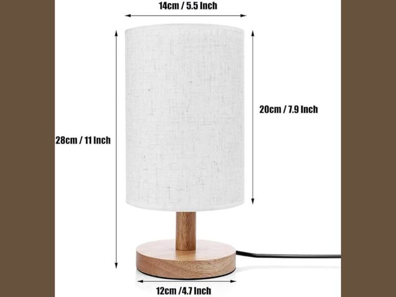 Christmas Santa Claus Table Lamp Bedside Night Light Wood Base Holiday Decor image number 2