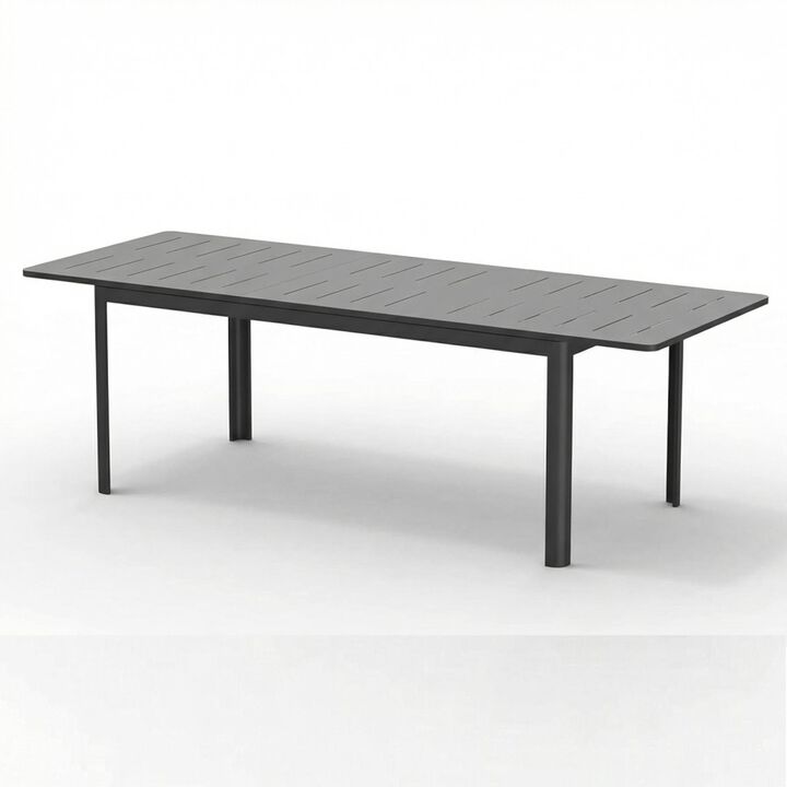 CLIHOME Outdoor Patio Expandable 65"-95" Dining Table,Metal Aluminum 6-8 Person Rectangular Table