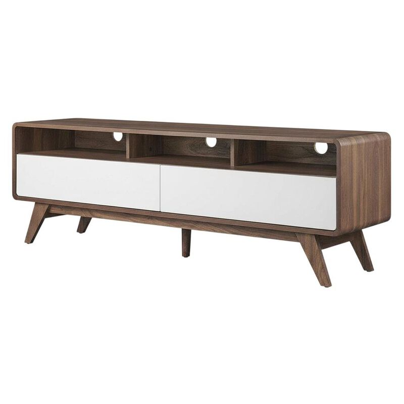 Wooden TV Stand in Brown with Spacious Storage and Sturdy Design image number 0