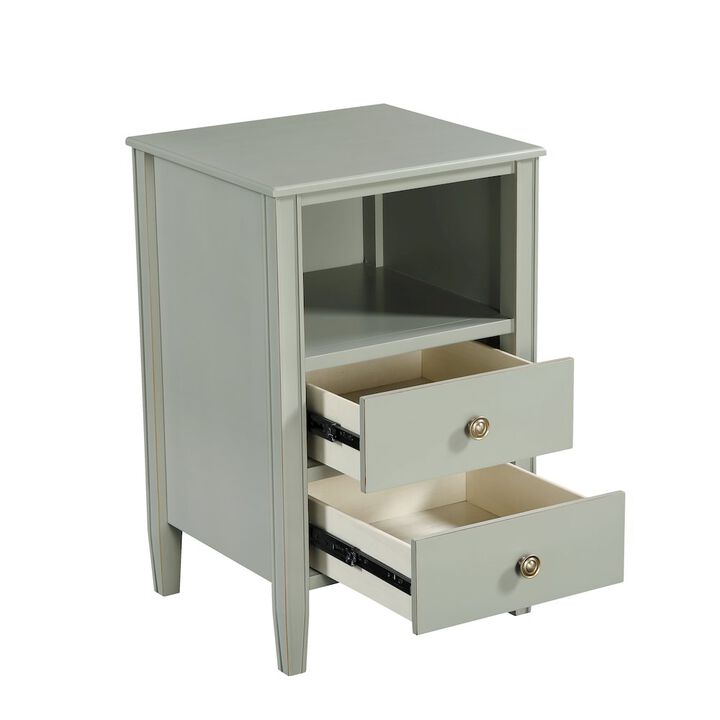 Comfort Pointe Winsley 2-drawer storage Nightstand - Antique Gray