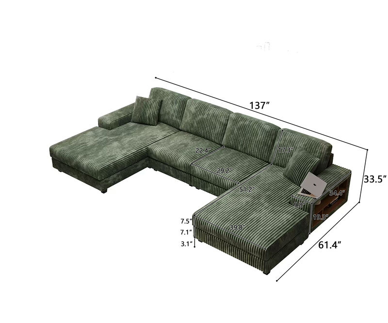 Flotud U-shaped Combination Sofa image number 9