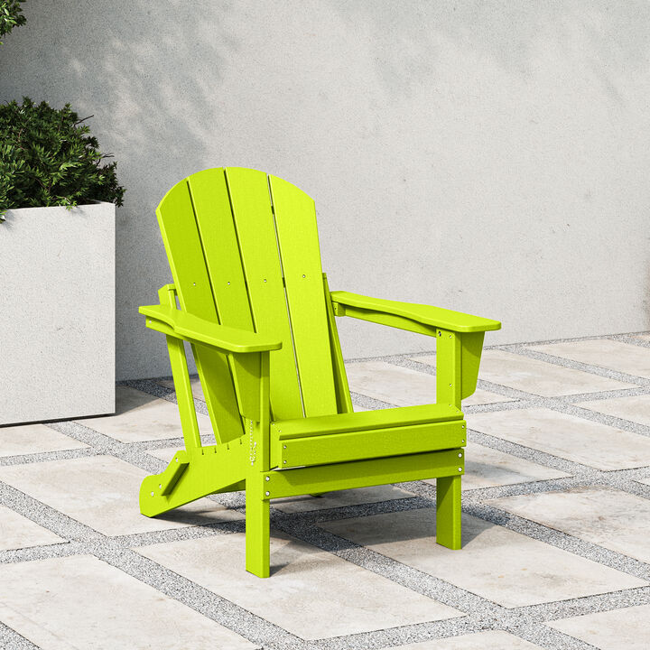 WestinTrends HDPE Outdoor Patio Folding Poly Adirondack Chair