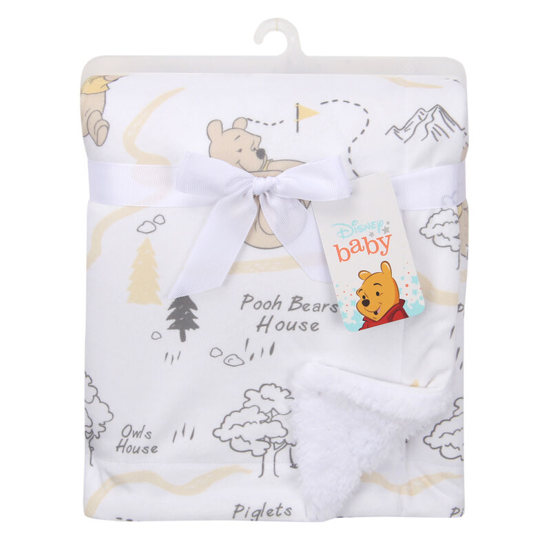 Lambs & Ivy Disney Baby Pooh and the Hundred Acre Woods White Baby Blanket