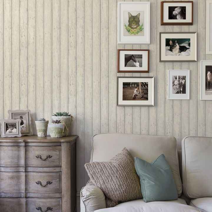 Jack Beige Weathered Clapboards Wallpaper (Set of 2)