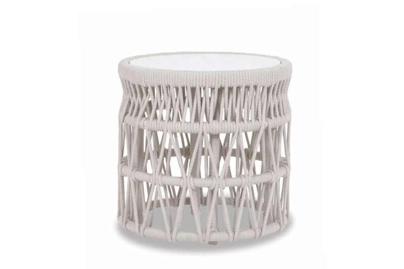 Dana End Table with Honed Carrara Marble Top
