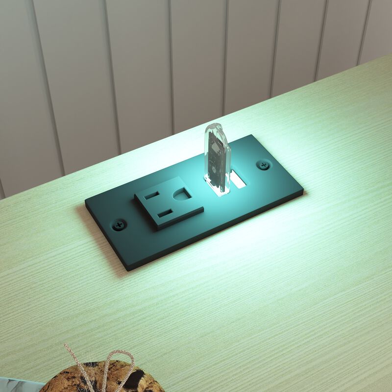 Smart Nightstand with Charging Station Voice Night Light Storage Cabinet image number 8